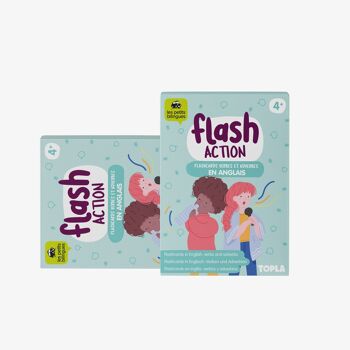 Flash Action - Cartes pour apprendre les verbes d'action et les adjectifs en anglais 2