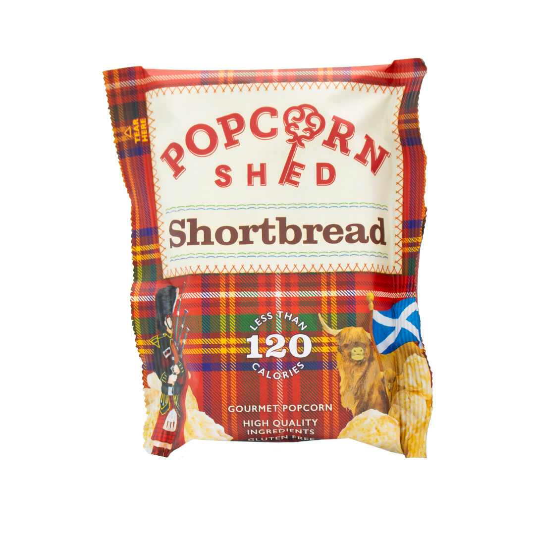Gourmet-Popcorn-Snackpackung mit Shortbread