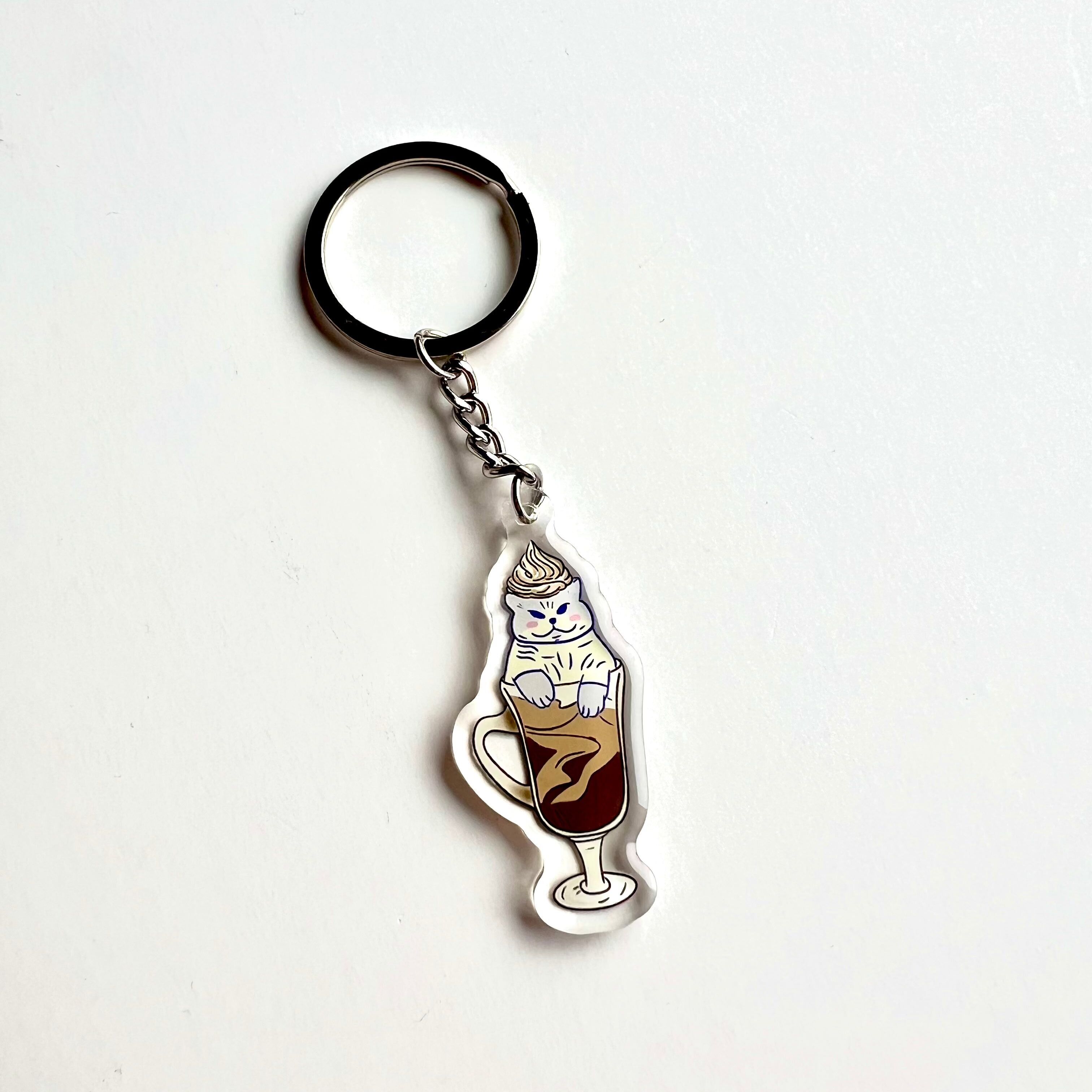 Cat Key Chain - Cat-fe latte