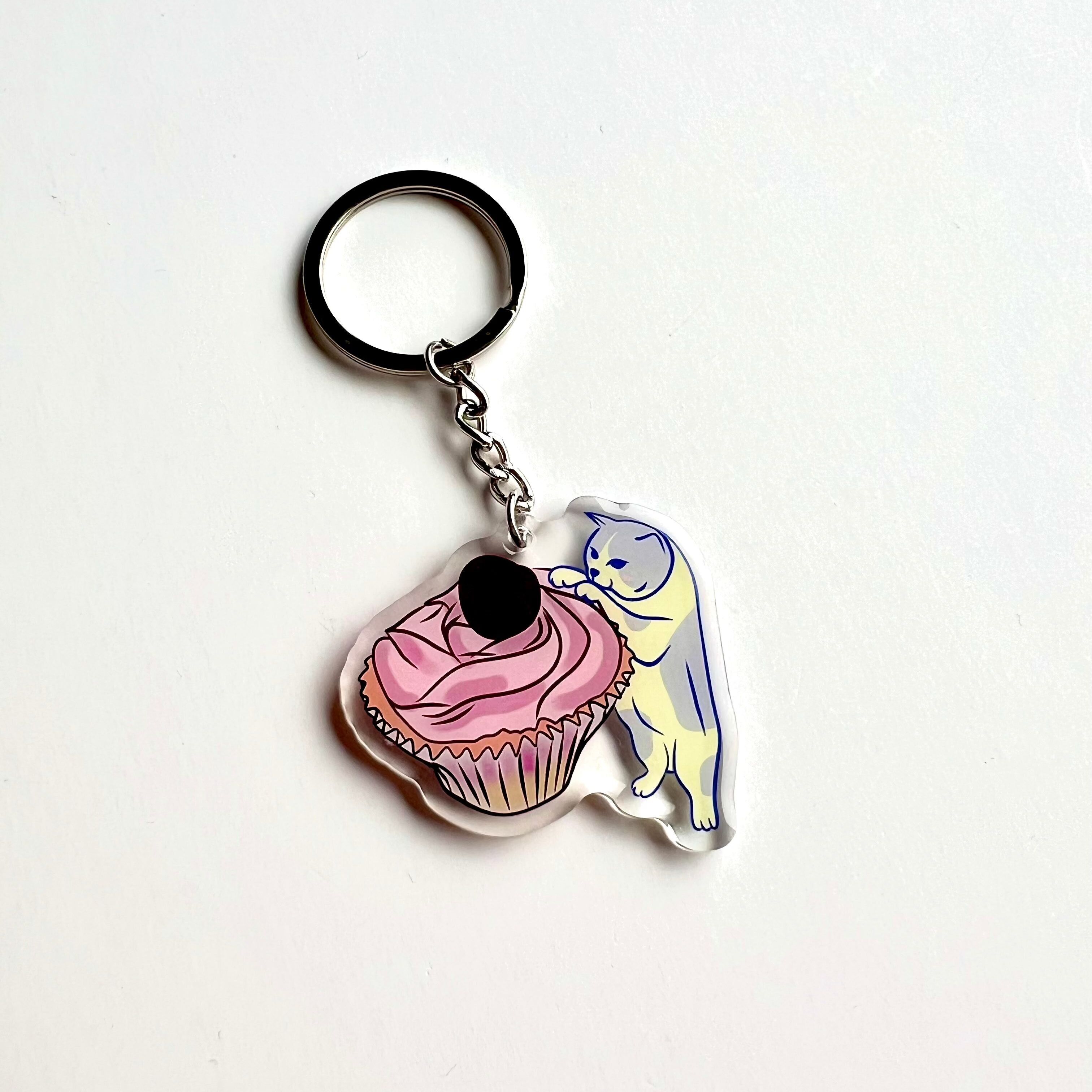 Cat Key Chain - Cupcake
