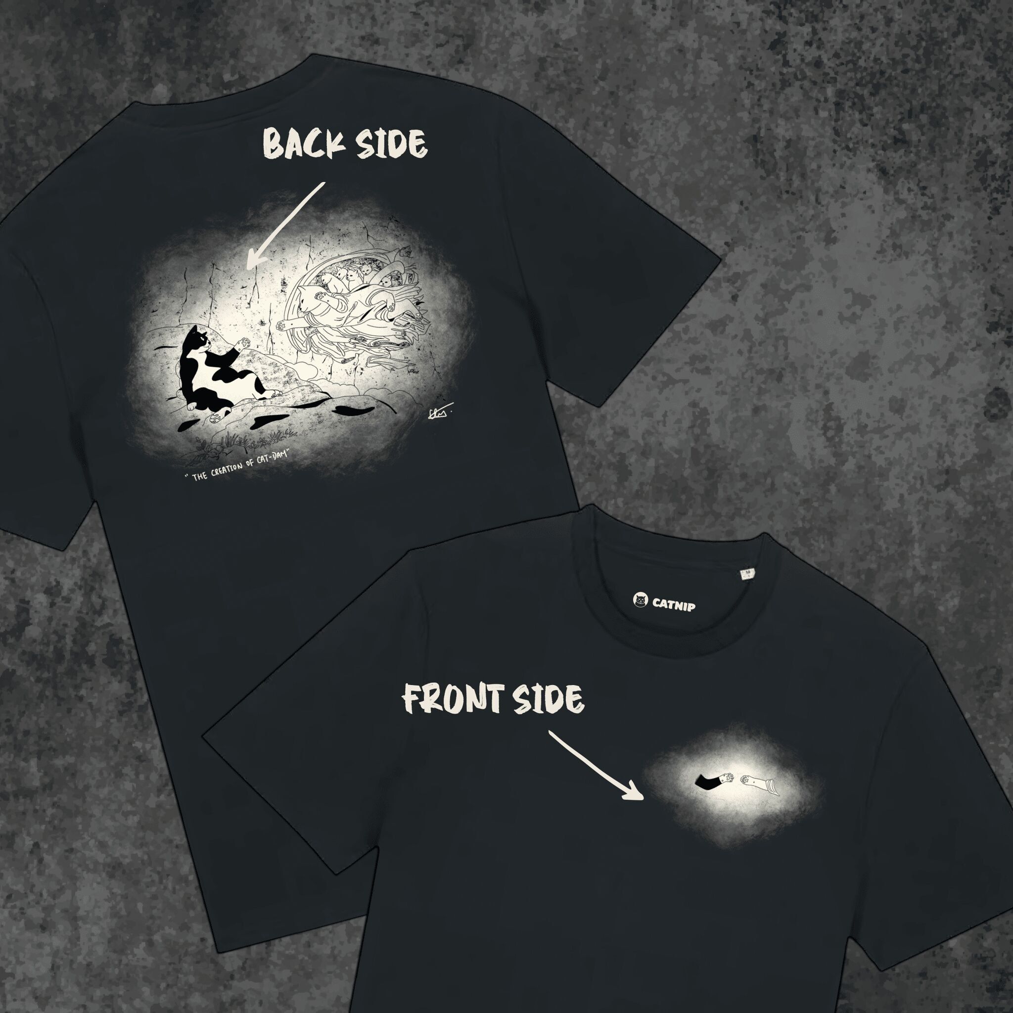 "The Creation of Cat-dam" - Unisex shortsleeve T-shirt