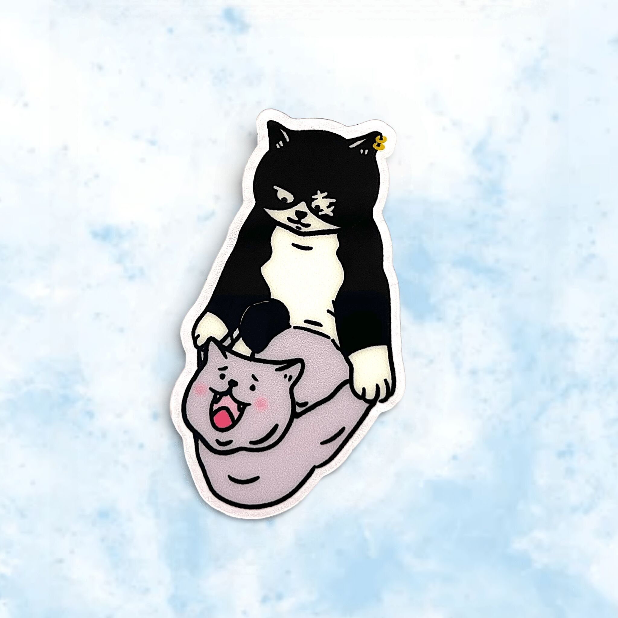 Cat sticker - Say my name (Scarface and Little Grey)
