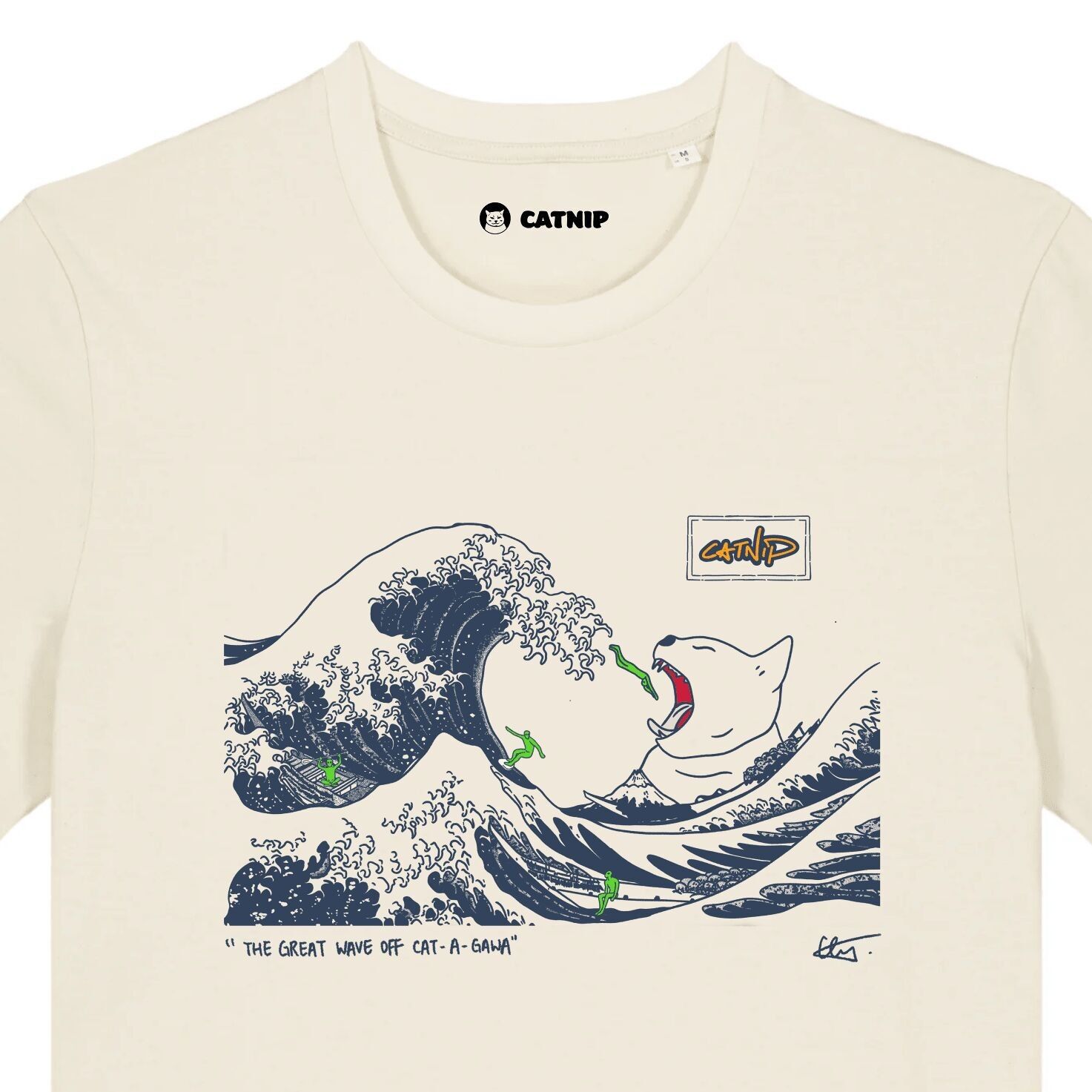 "The Great Wave Off CAT-A-GAWA" - Unisex shortsleeve T-shirt
