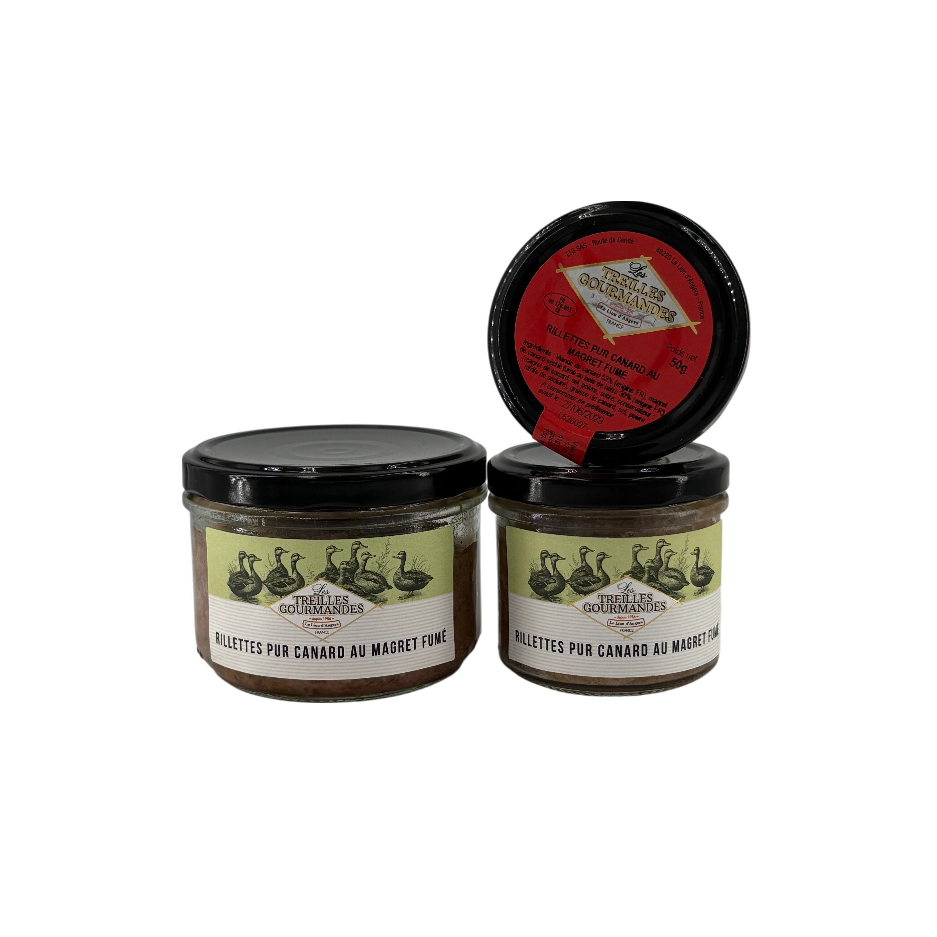 Pure duck rillettes with smoked duck breast (canned)