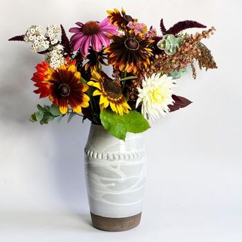 Vase de plage blanc Waimea | Vase à fleurs | uniques | fait à la main | céramique | lanikai |waikiki | banzaï | makua 3