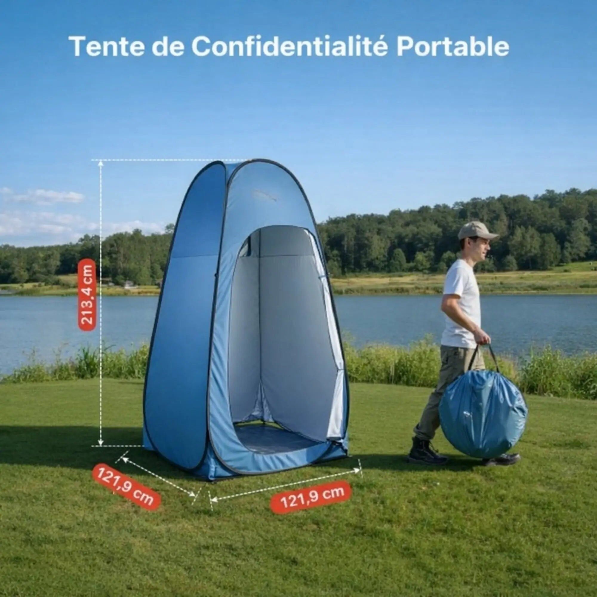 Foldable outdoor camping shower tent