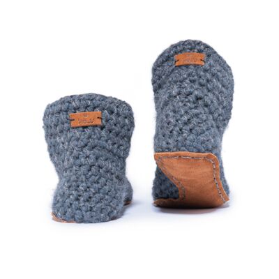 Handmade High Top Bamboo Wool Slippers in Charcoal Grey | Unisex
