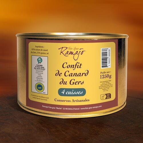 Gers IGP duck confit, 4 legs, 1250g