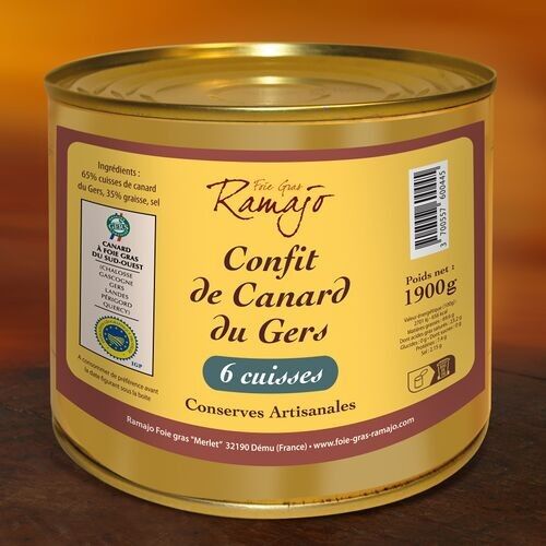 Gers IGP duck confit, 6 legs, 1900g