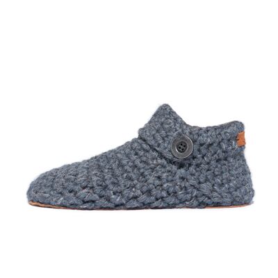 Handmade Women's Low Top Bamboo Wool Slippers in Charcoal Grey