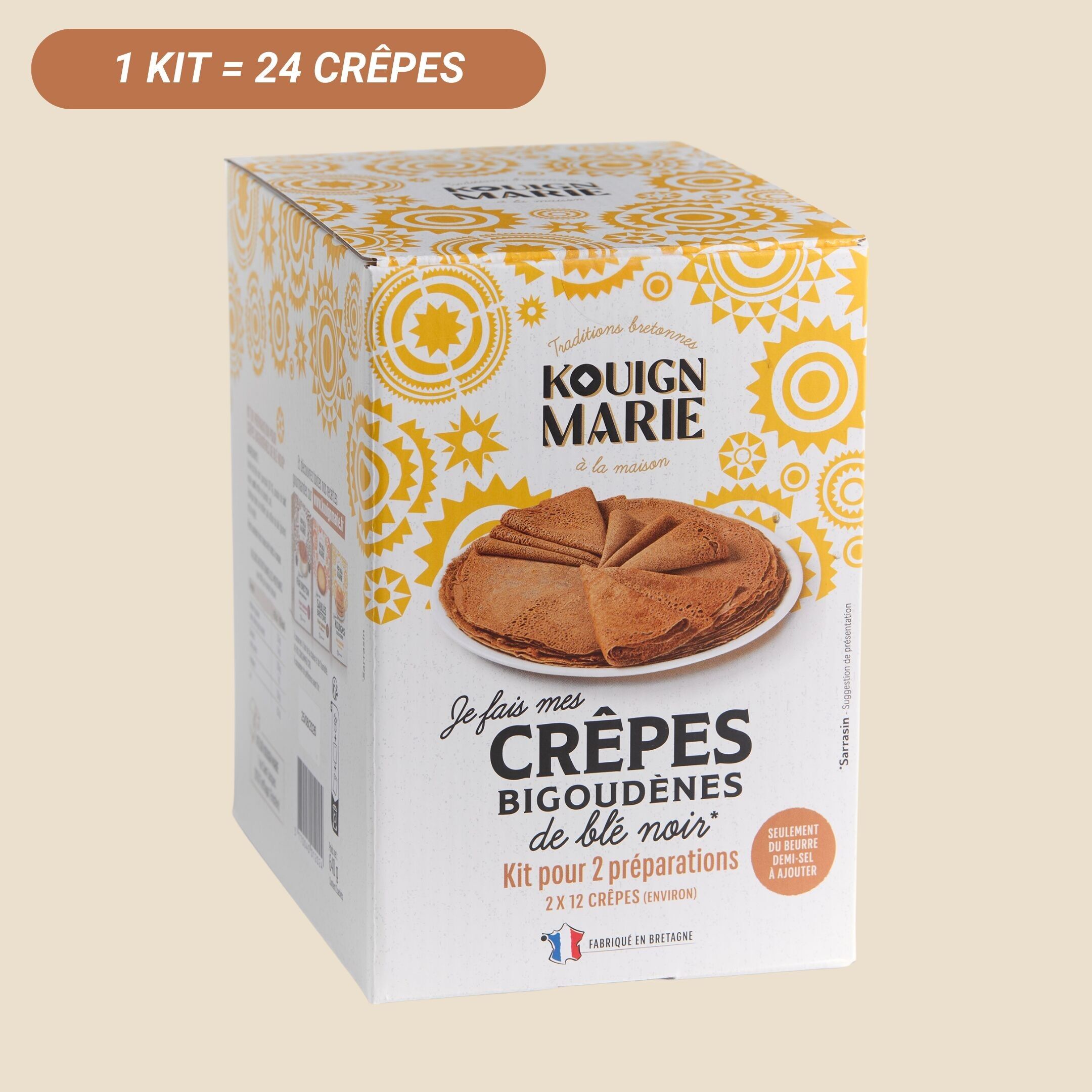 KIT "I MAKE MY OWN BIGOUDENES BUCKWHEAT (SARCASE) CREPES" - 2 x 12 crepes approx.
