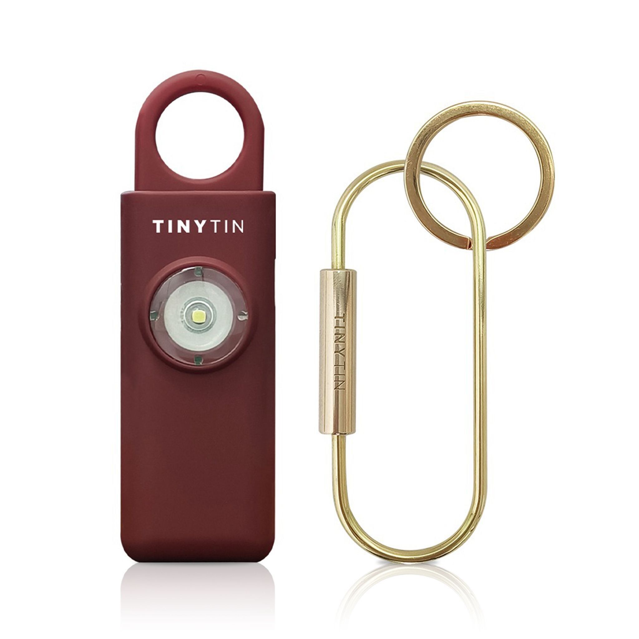 TinyTin – Rouge vin – Alarme de sécurité personnelle | 130 dB | Style et fonctionnalité | Idéale pour les boutiques