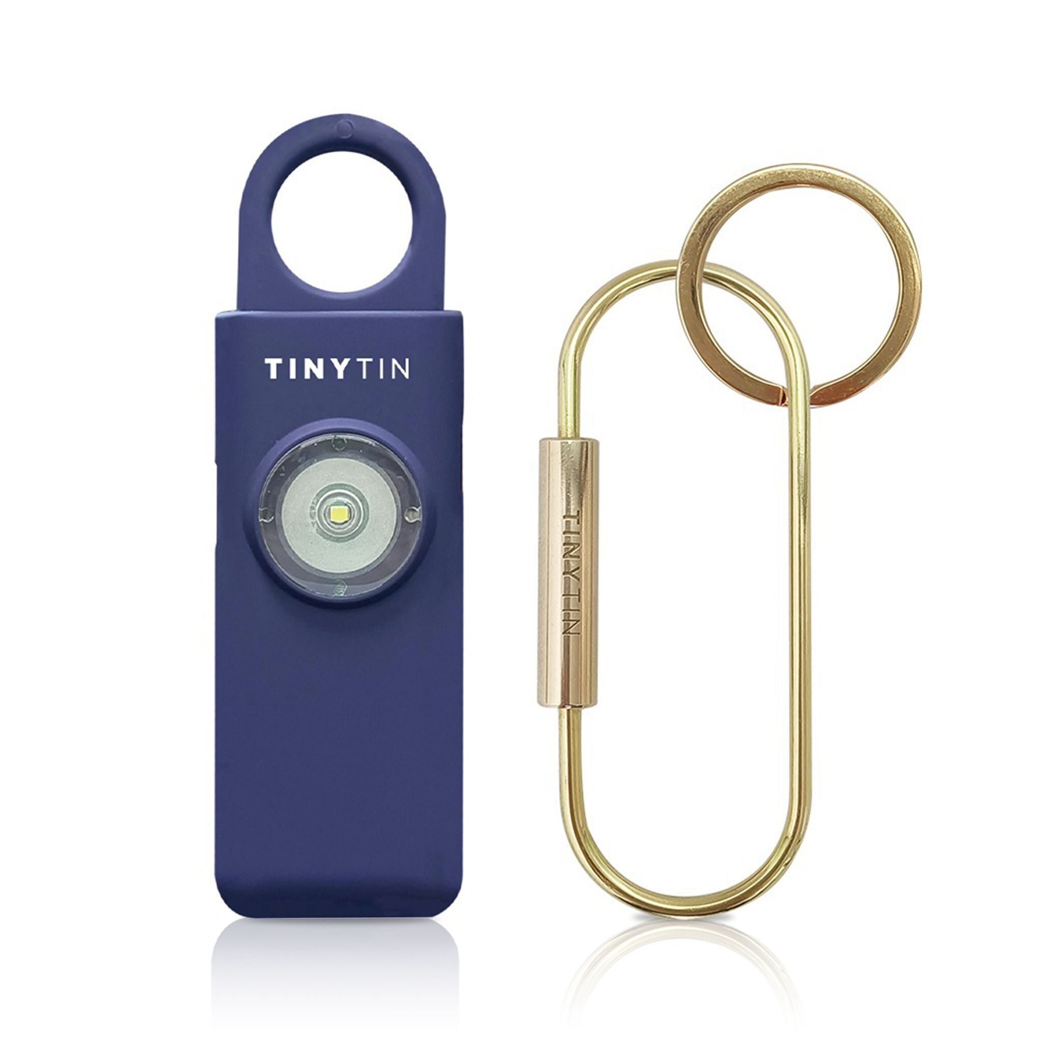 TinyTin – Bleu marine – Alarme de sécurité personnelle | 130 dB | Style et fonctionnalité | Idéale pour les boutiques