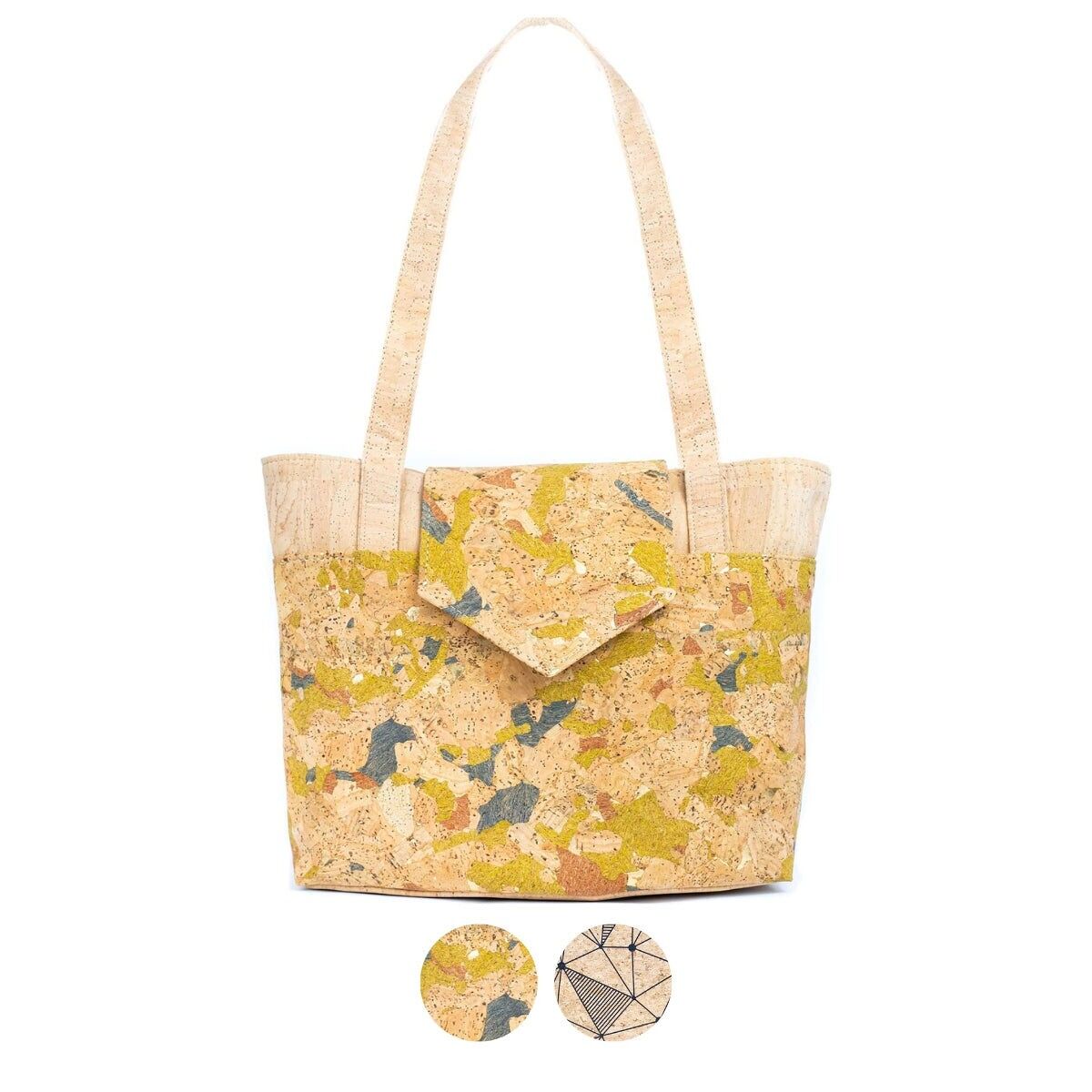 Korktasche mit geometrischem und mehrfarbigem Design BAGP-325