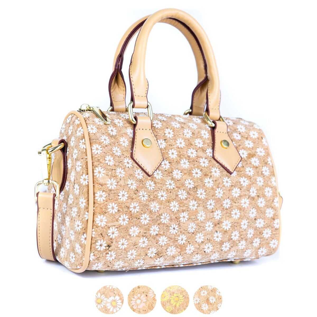 Umhängetasche aus Kork mit Blumenmuster BAG-2335