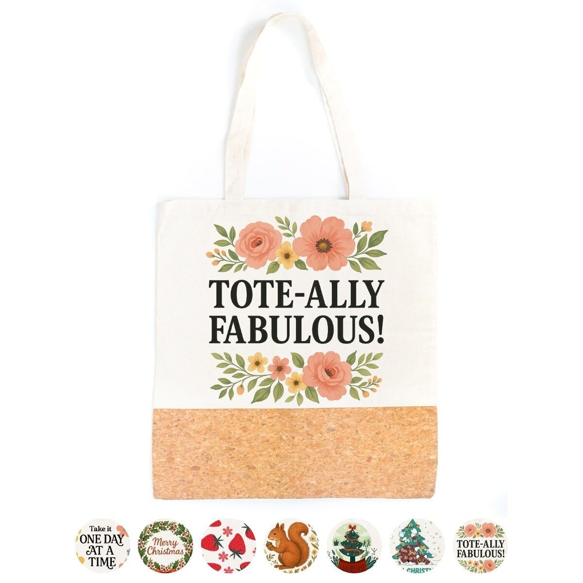 Tragetasche – Kombination aus Baumwolle und Kork mit Weihnachtsmotiven und anderen Designs BAGD-525