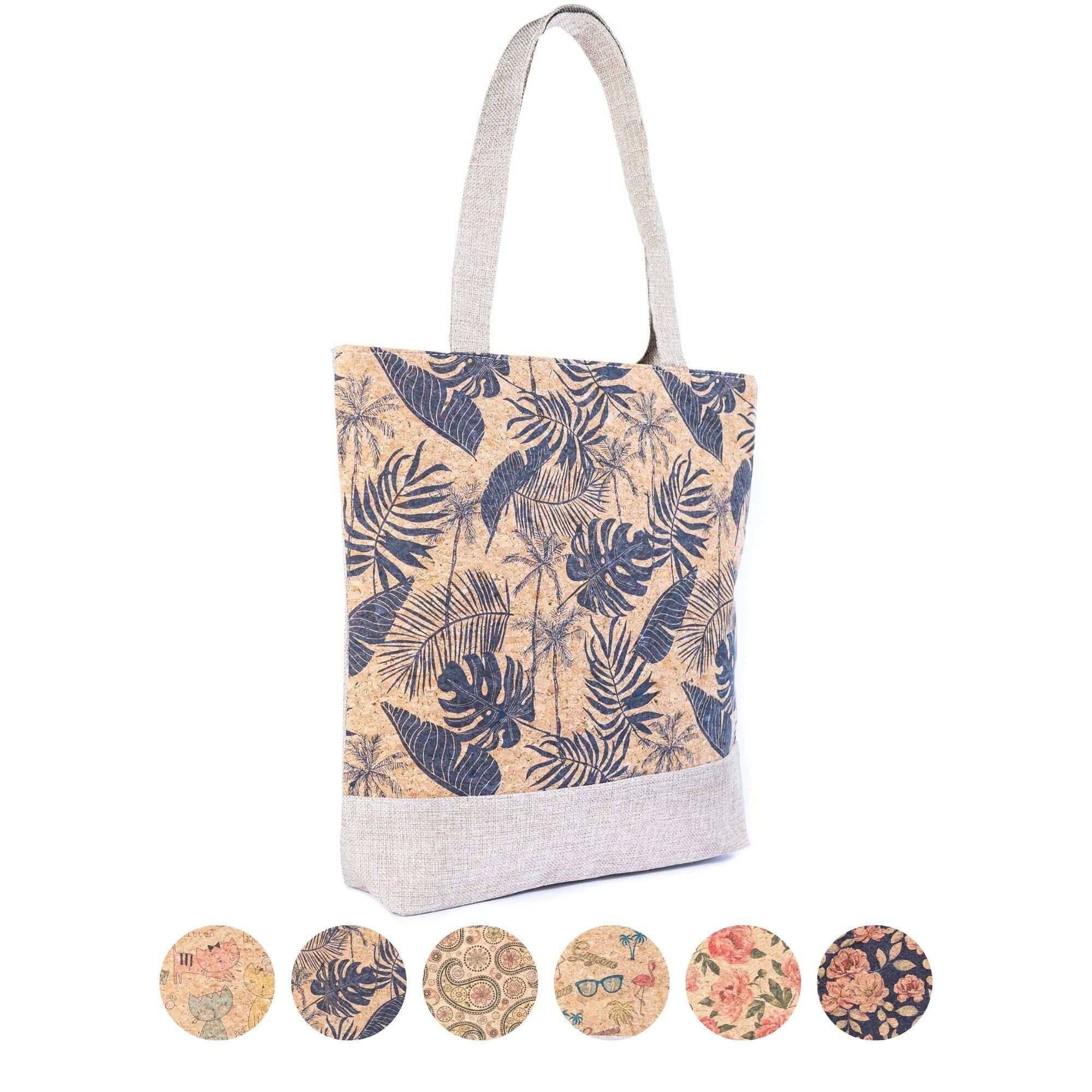 Bedruckte Korktasche mit Stoffgriffen BAG-2382