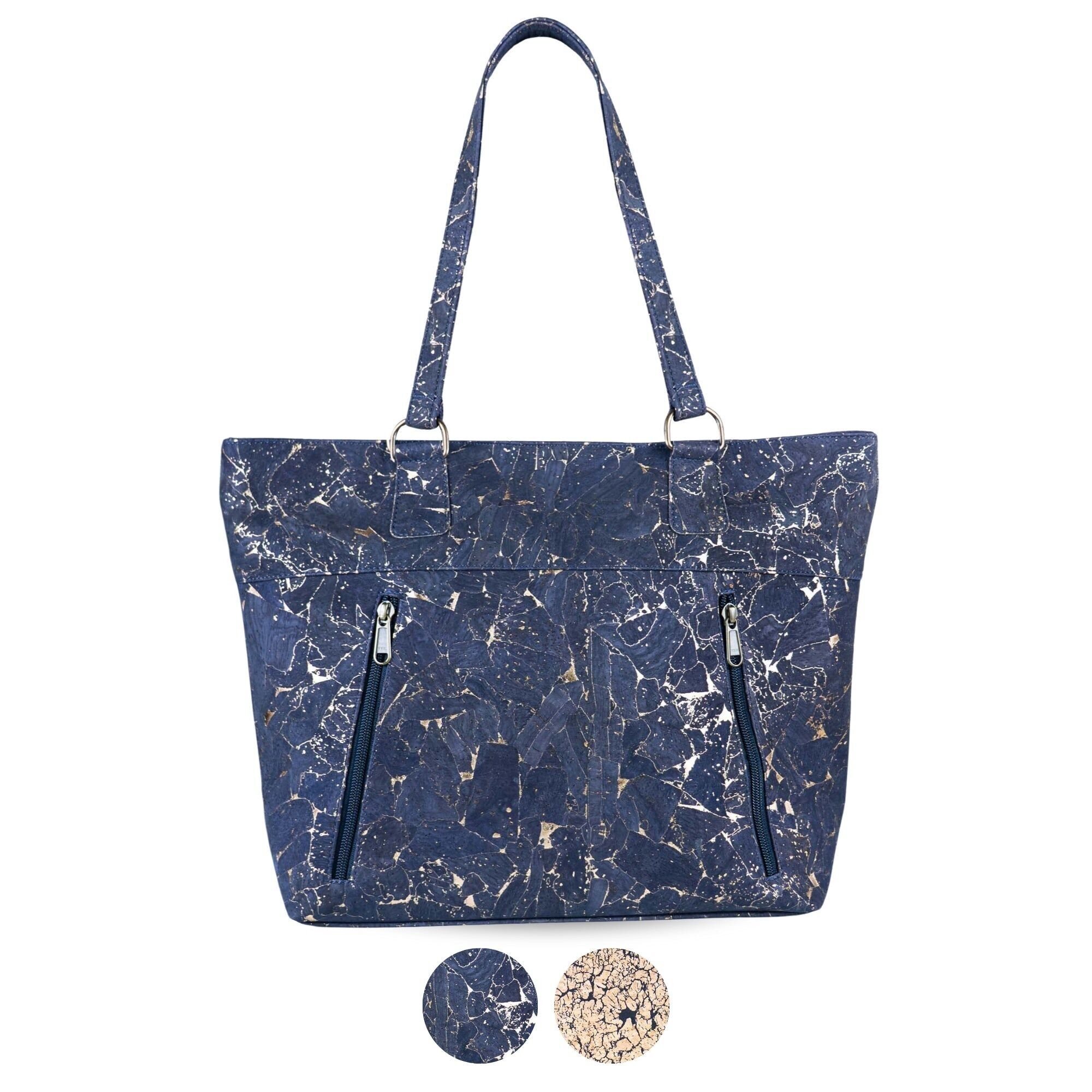 Sac cabas écologique en liège imprimé marbre - Sac bandoulière en cuir végan BAGP-340