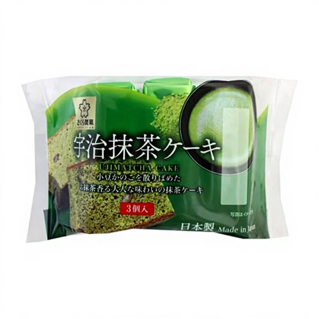 Sakuraseika Uji Matcha Cakes - 3 Pieces, 130g jp