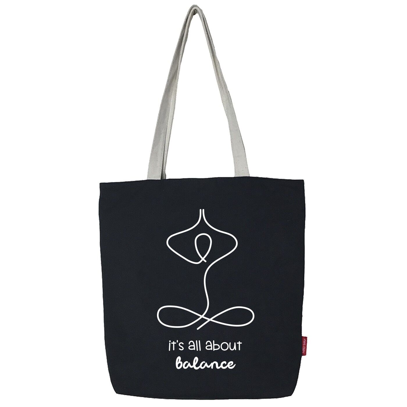 Borsa tote, 100% cotone, modello "It's all about balance"