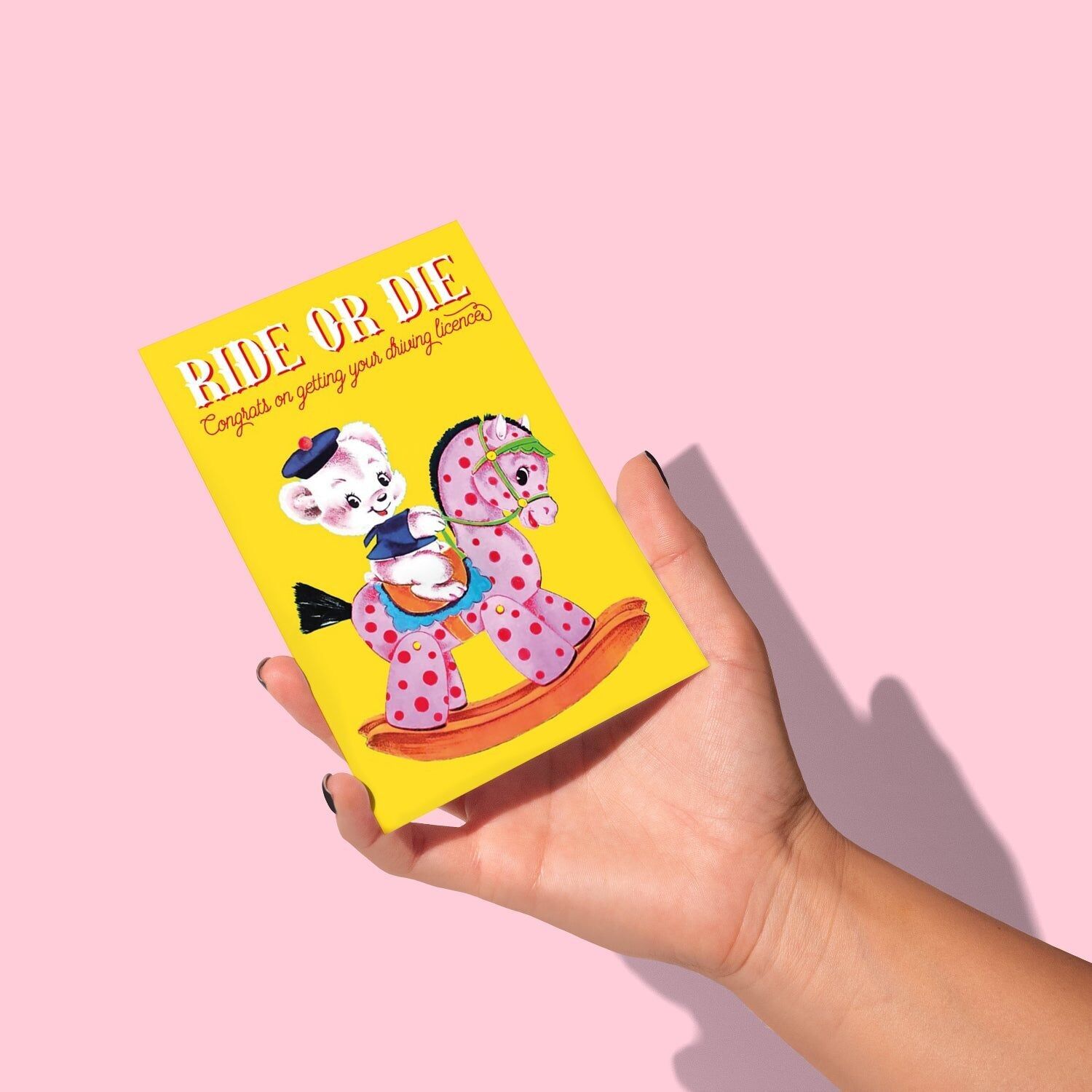 Ride or Die funny card driving license
