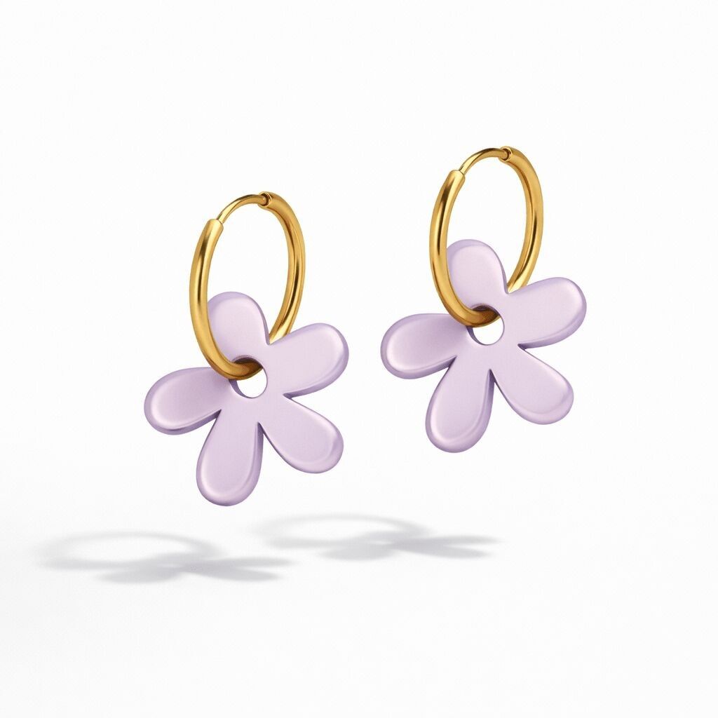 Bloomette - Orecchini a cerchio con fiori