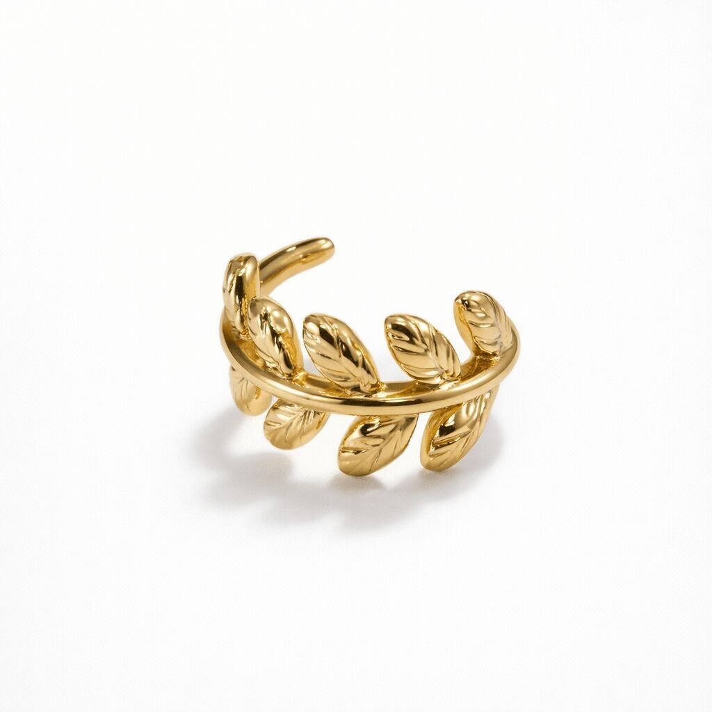 Liana - Ear cuff foglia oro