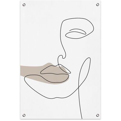 Póster de jardín abstracto con rostro femenino (60x90cm)