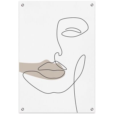 Abstraktes Gartenposter mit weiblichem Gesicht (60x90cm)