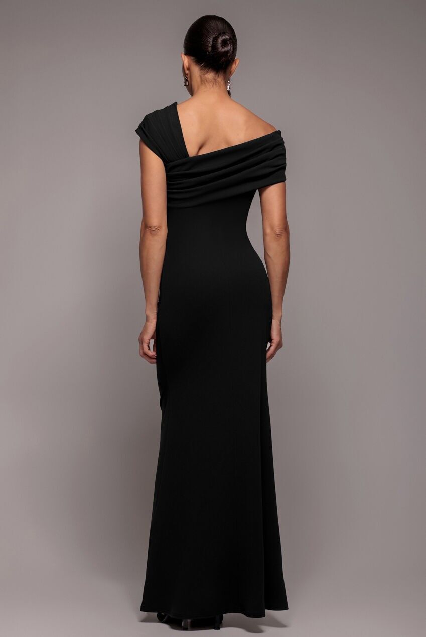 Goddiva One Shoulder Scuba Crêpe Abend-Maxikleid DR3231