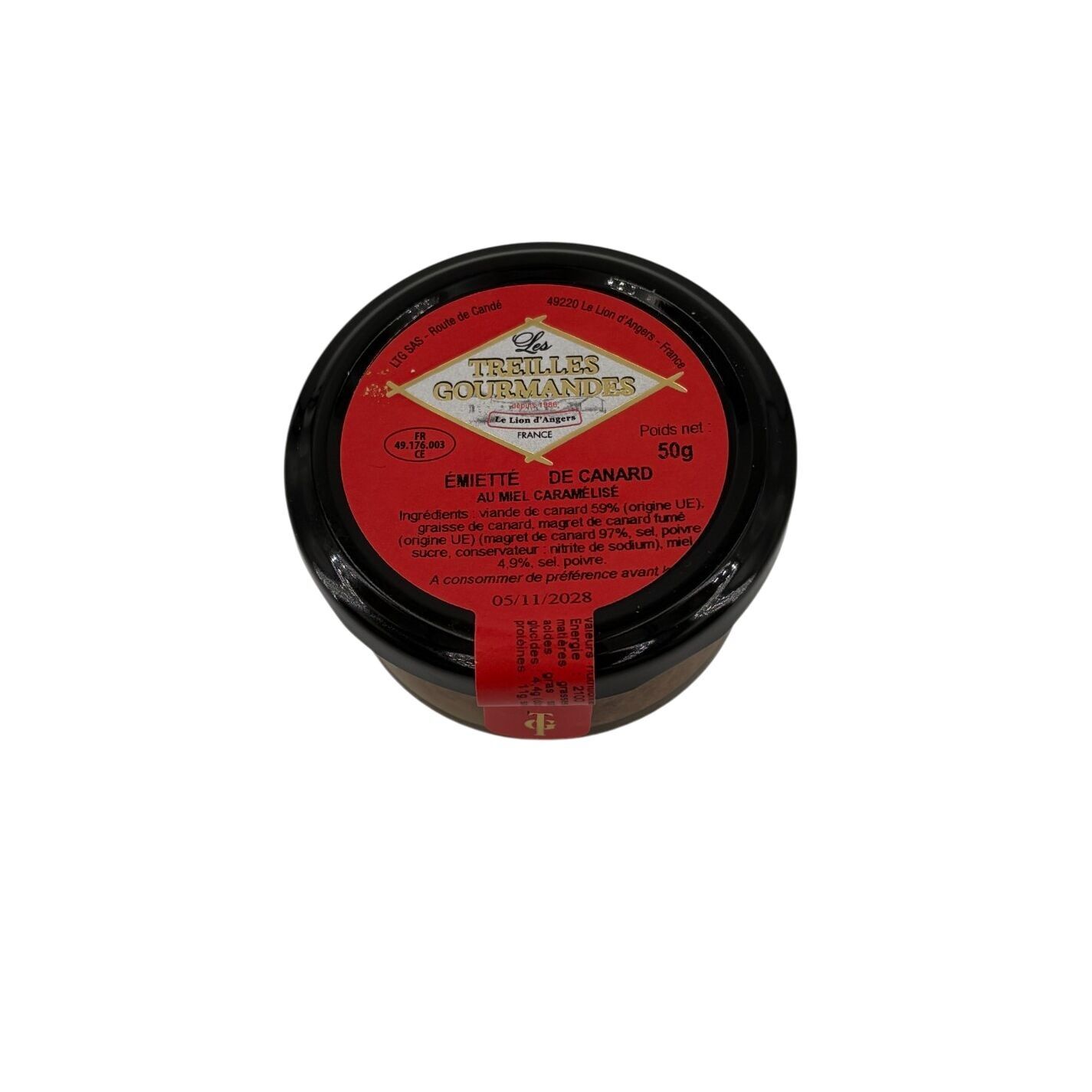 Duck confit with caramelized honey, 50g jar