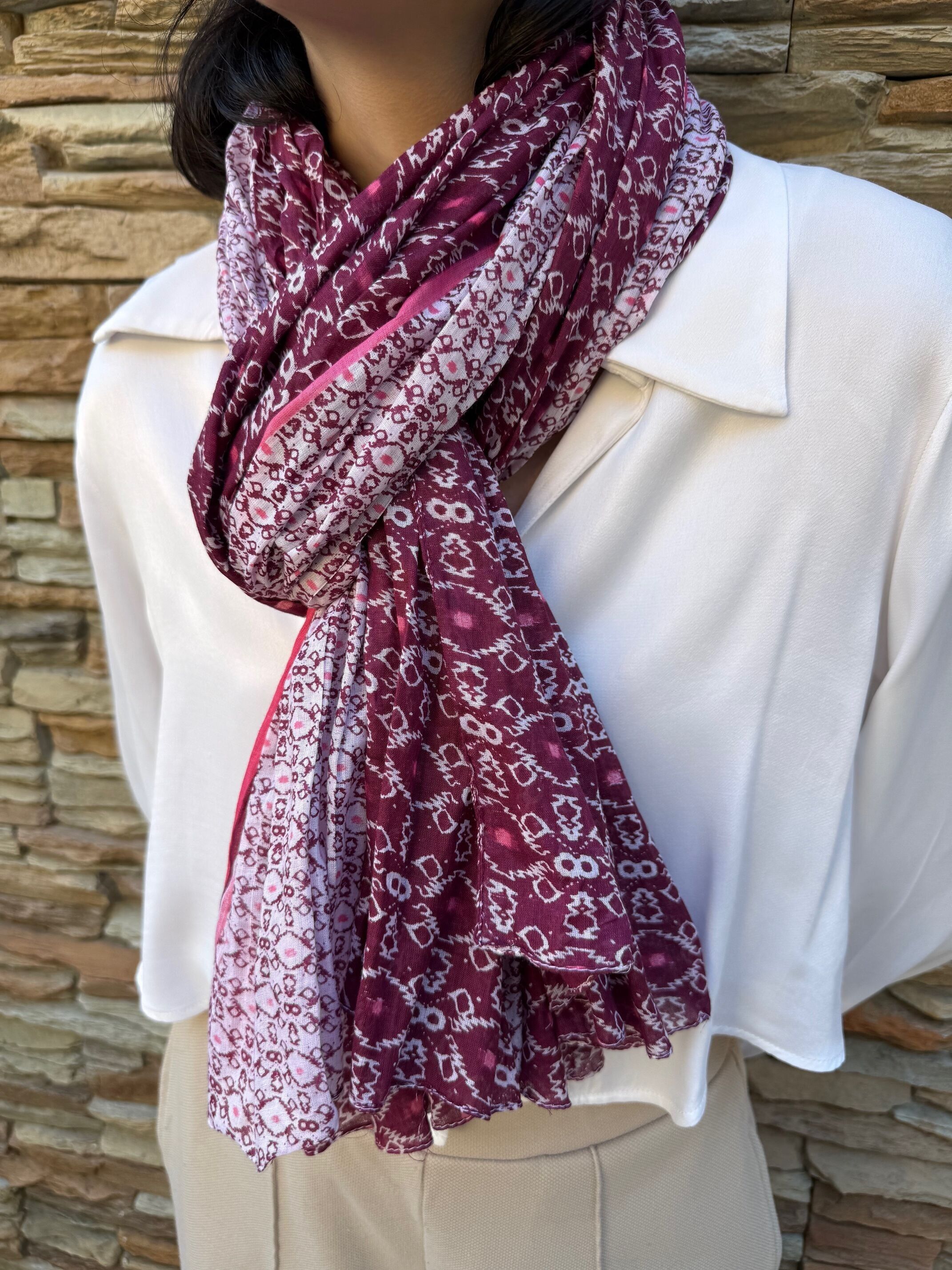 Women's scarf, 100% natural Indian cotton