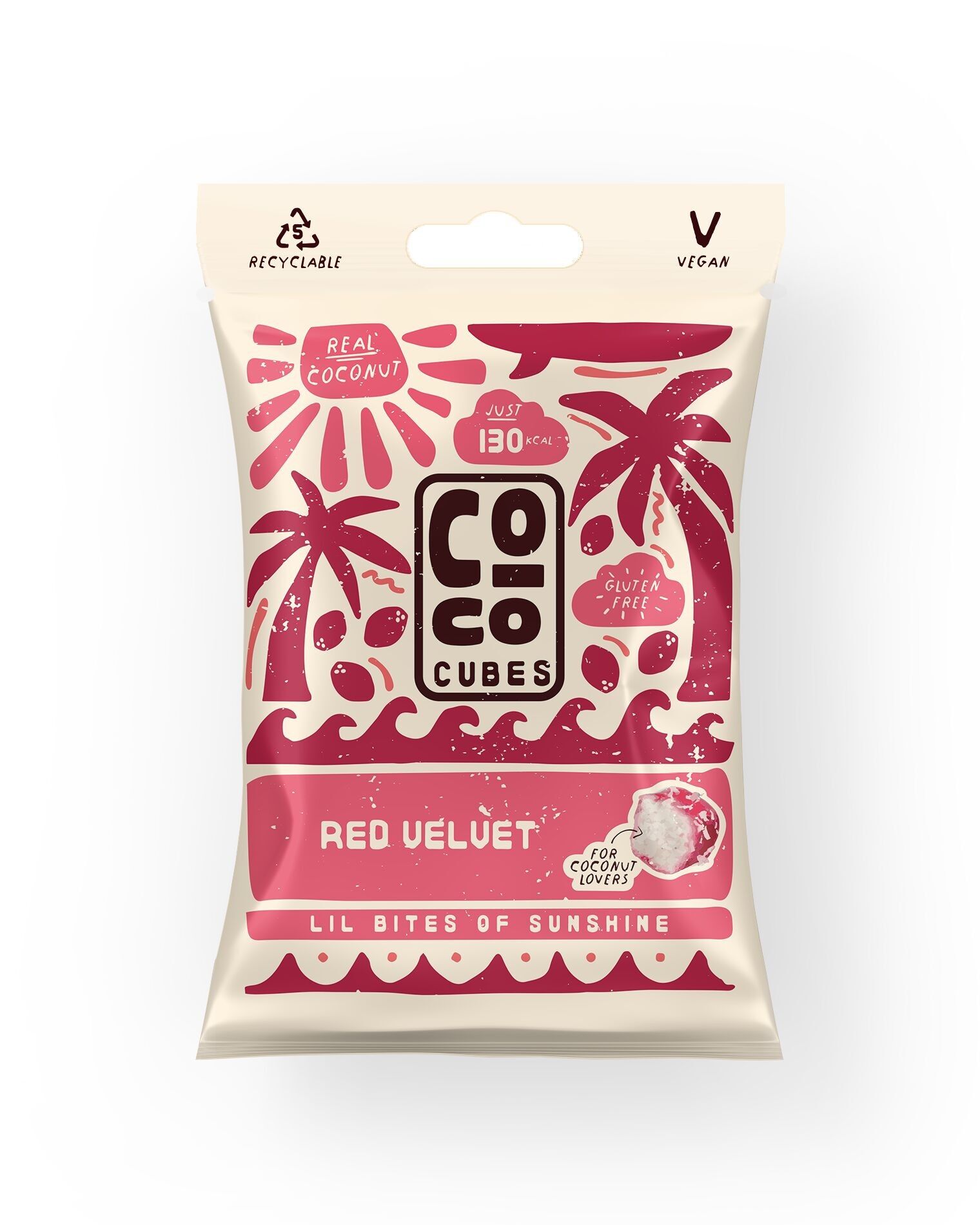 Coco Cubes : Red Velvet - Friandises végétales à la noix de coco (30 g)