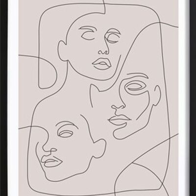 Affiche de visages d'art en ligne