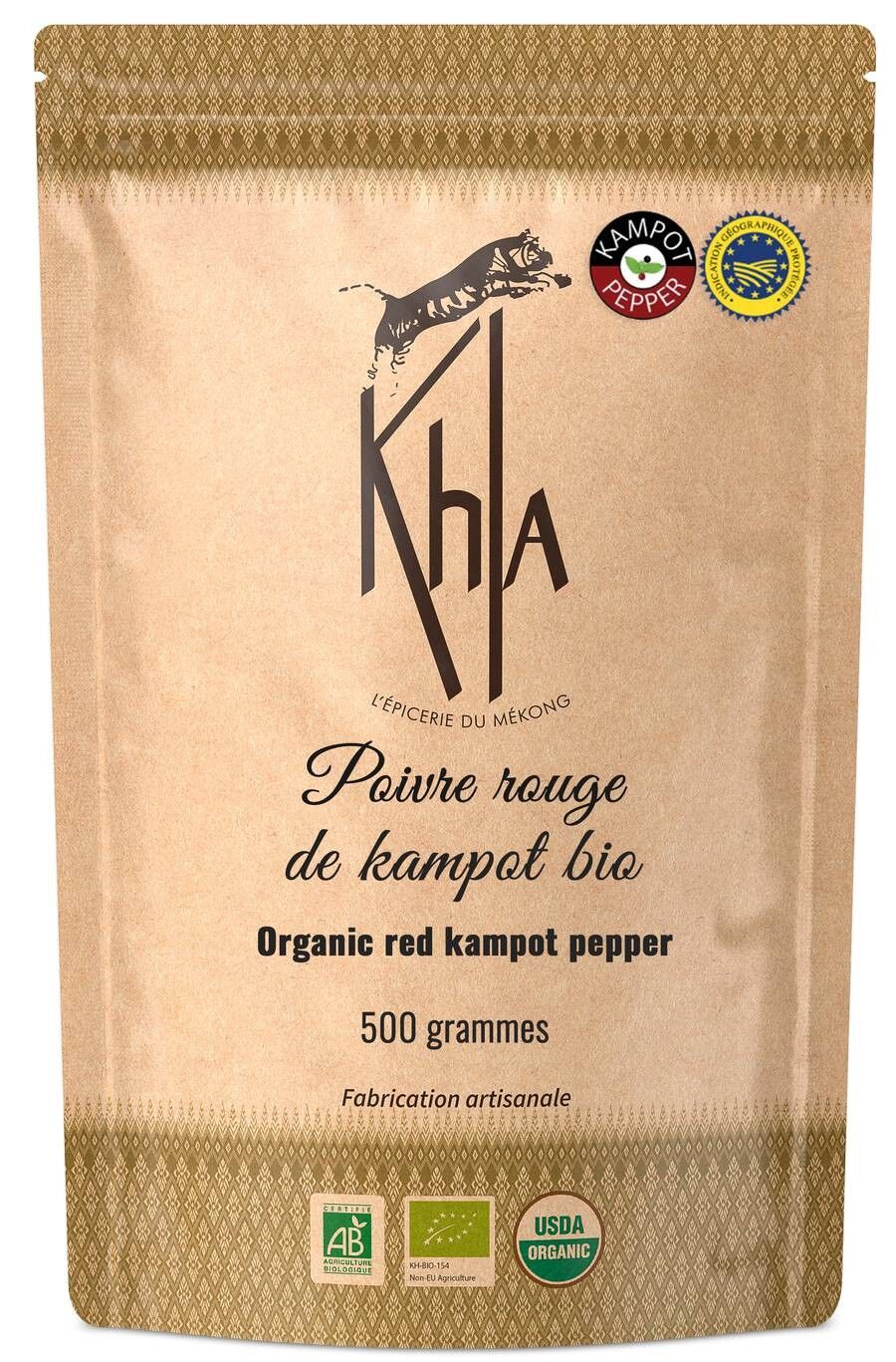 Kampot Red Pepper PGI - Organic - Premium - Whole Peppercorns 500g - VPRK500