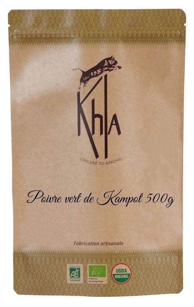 Kampot Green Peppercorns PGI - Premium - Whole Grains - 500g - VPVK500