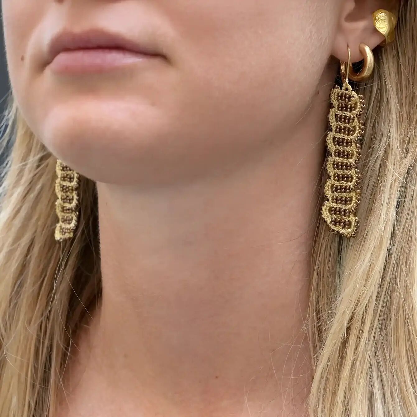 Designer earrings, Bark model