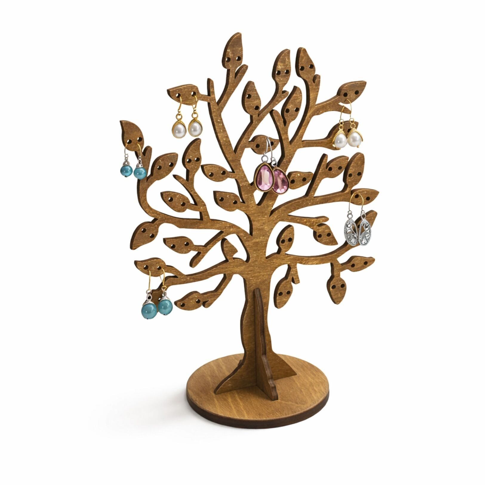 Earring Holder Jewelery Tree – Wooden Jewelry Display Stand