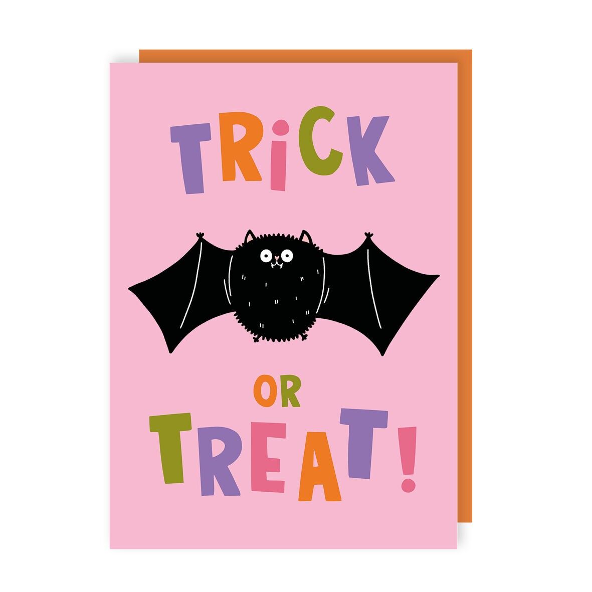 Trick Or Treat Bat Halloween Card Pack of 6