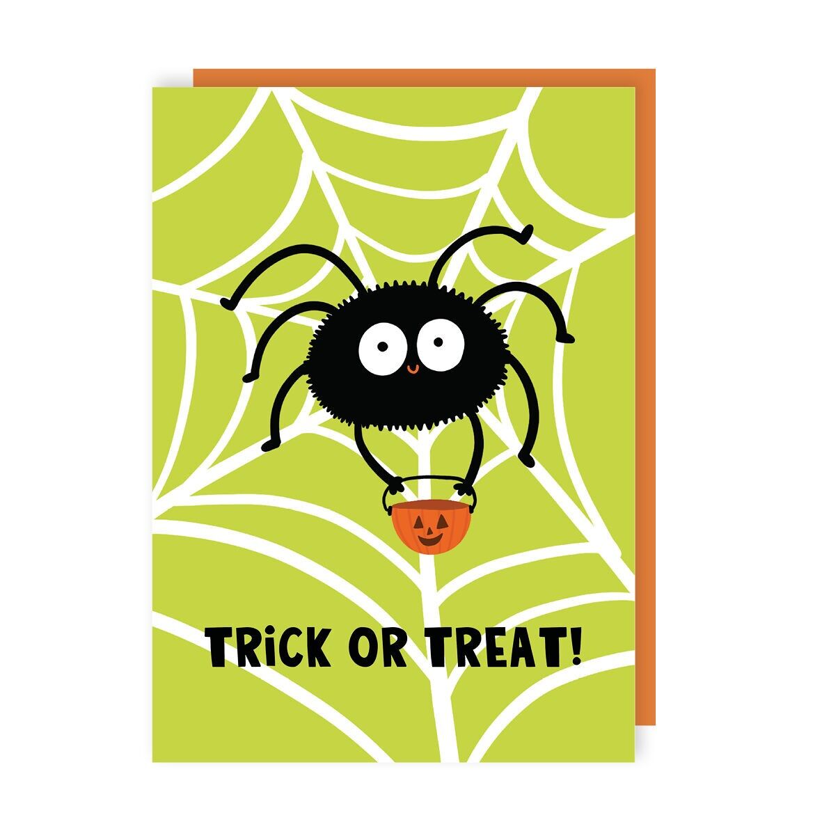 Trick Or Treat Spider Halloween Card Pack of 6