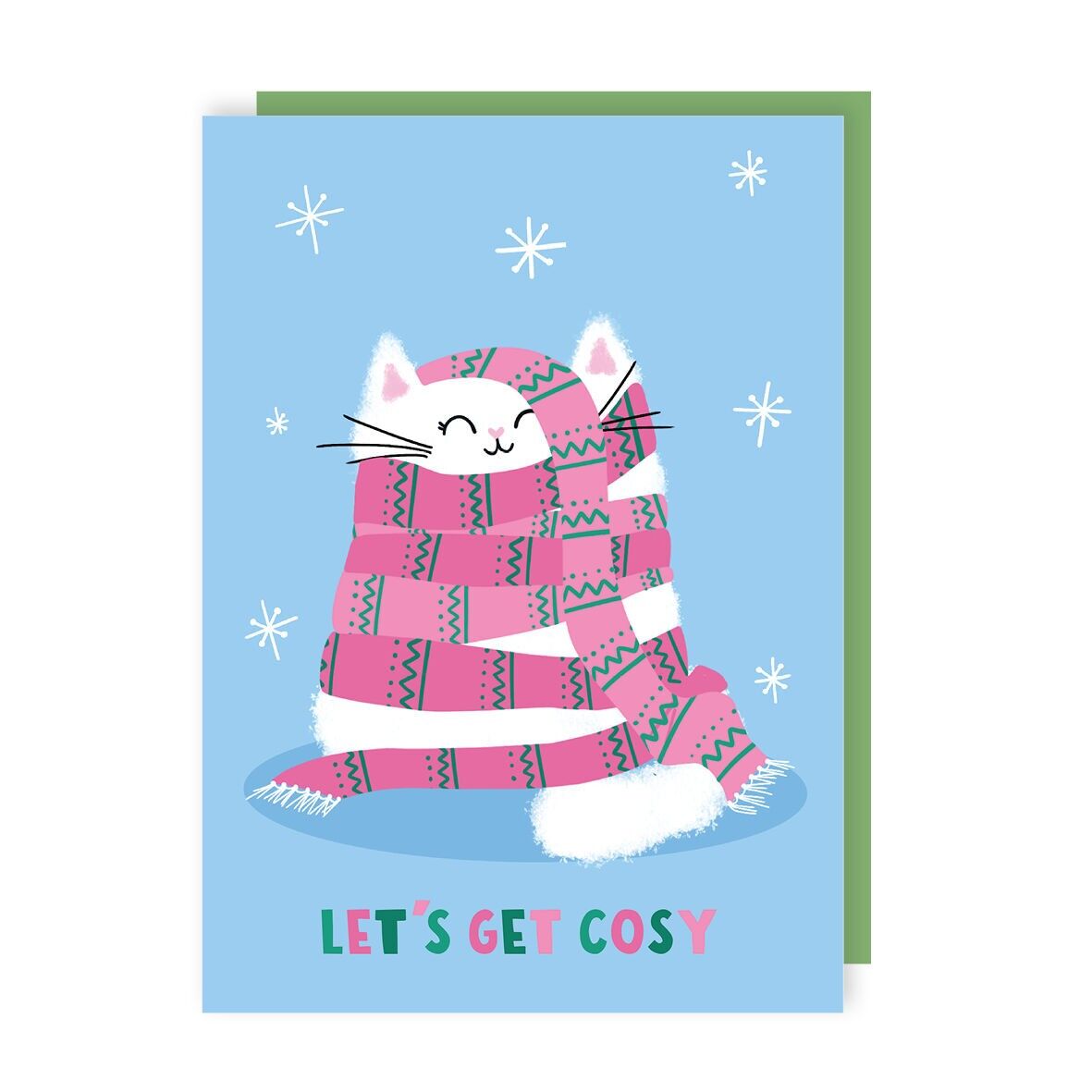 Let's Get Cosy Cat Christmas Card Pack of 6