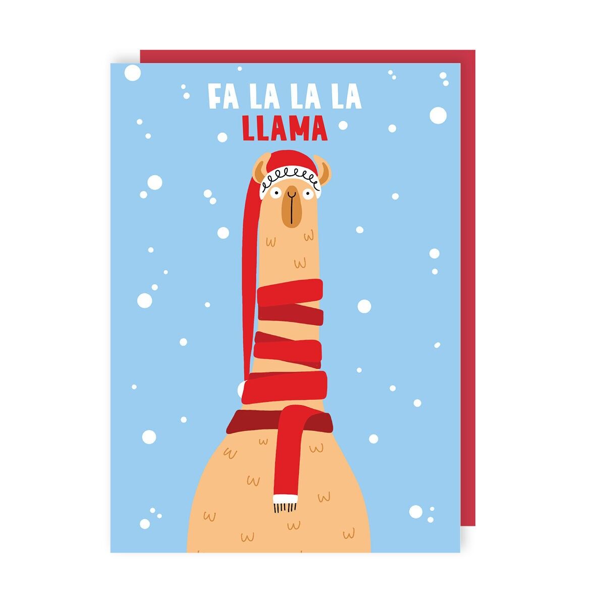 Fa La La La Llama Christmas Card Pack of 6