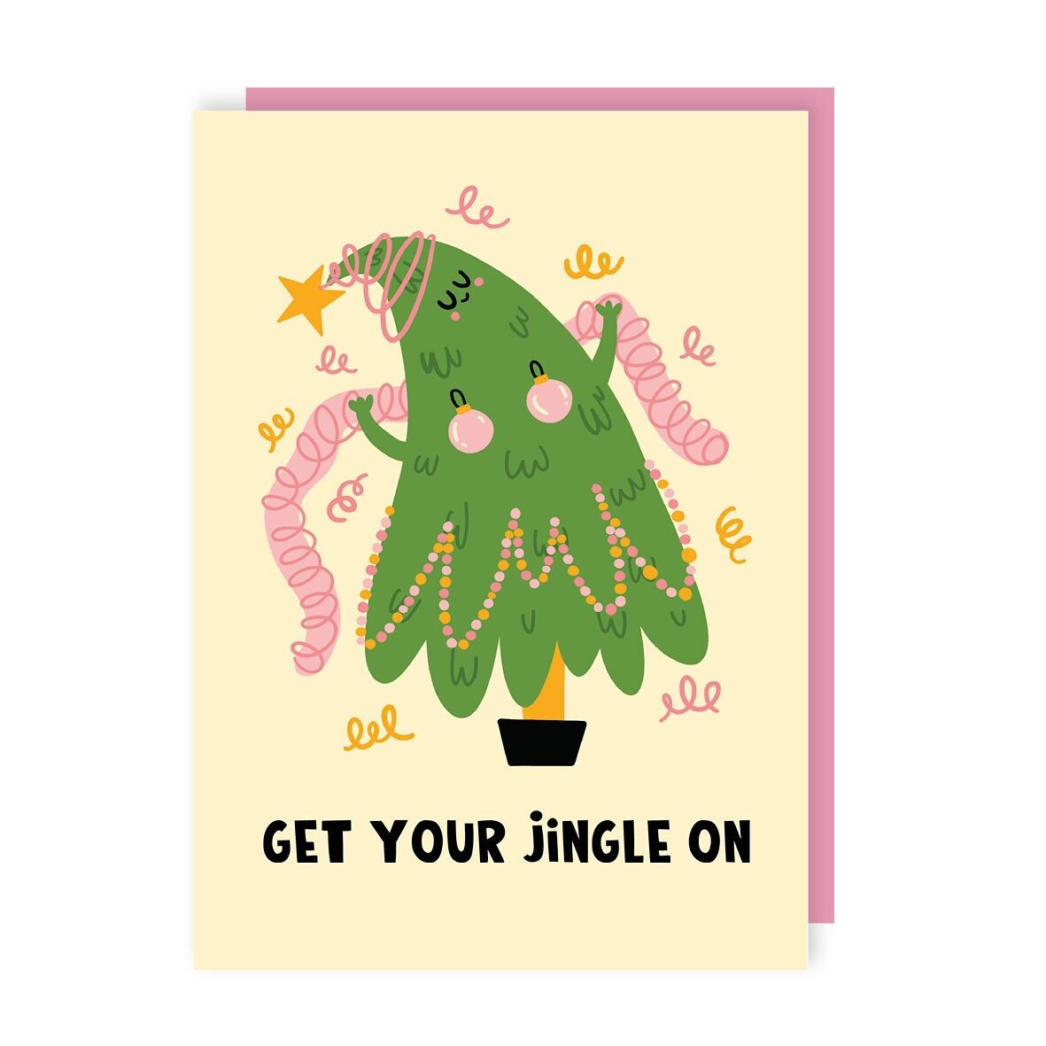 Get Your Jingle On Christmas Tree Card Pack of 6