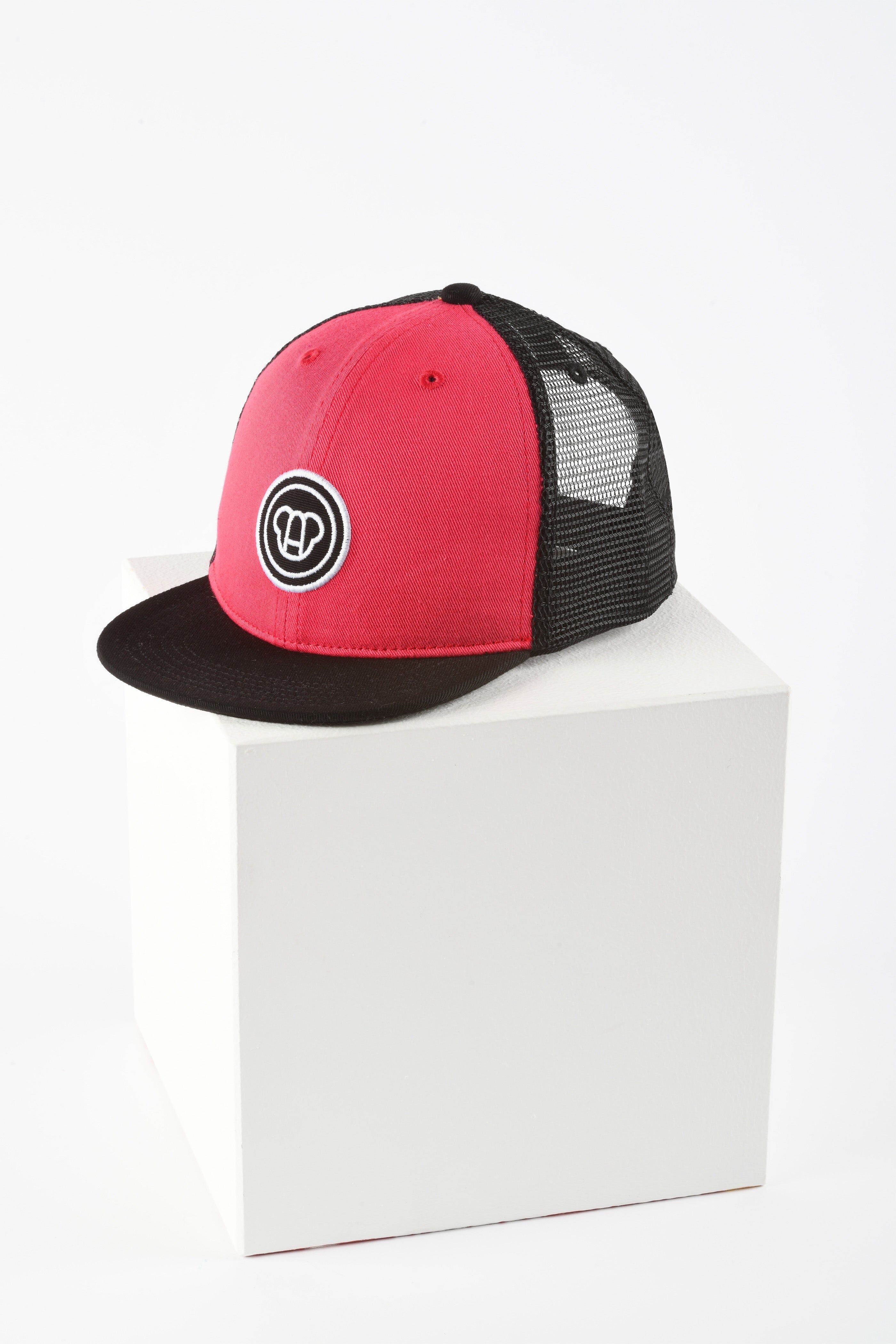 Casqueta infantil color block Rouge Cerise/Noir