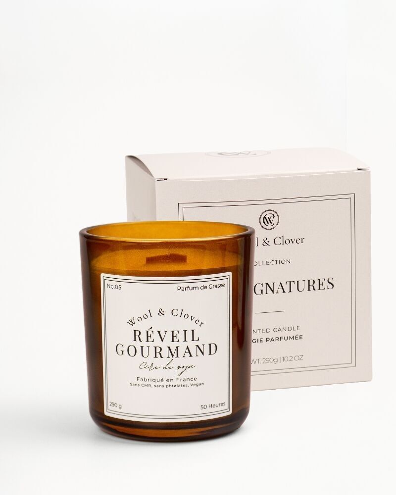 Bougie Signature "Réveil Gourmand" – Beurre Chaud, Chocolat & Vanille (290g)