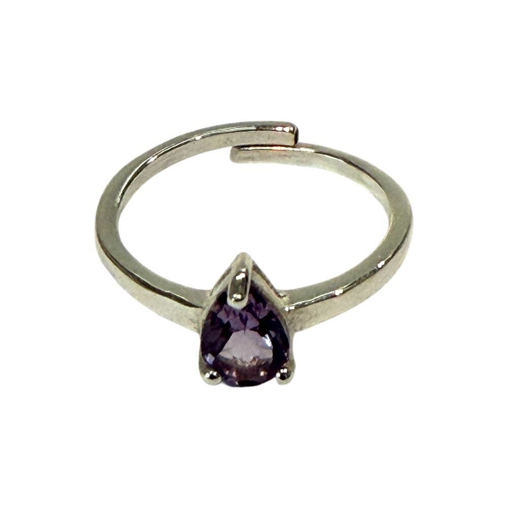 Anillo ajustable bañado en plata (#35)