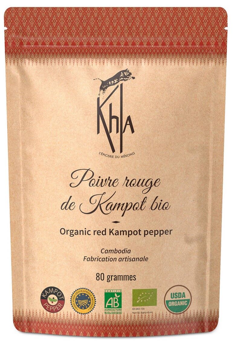 Kampot Red Pepper PGI - Premium - Whole Peppercorns - 80g Pouch - VPRK080