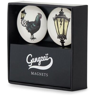 Set of 2 Rooster Light magnets - Arti Collection