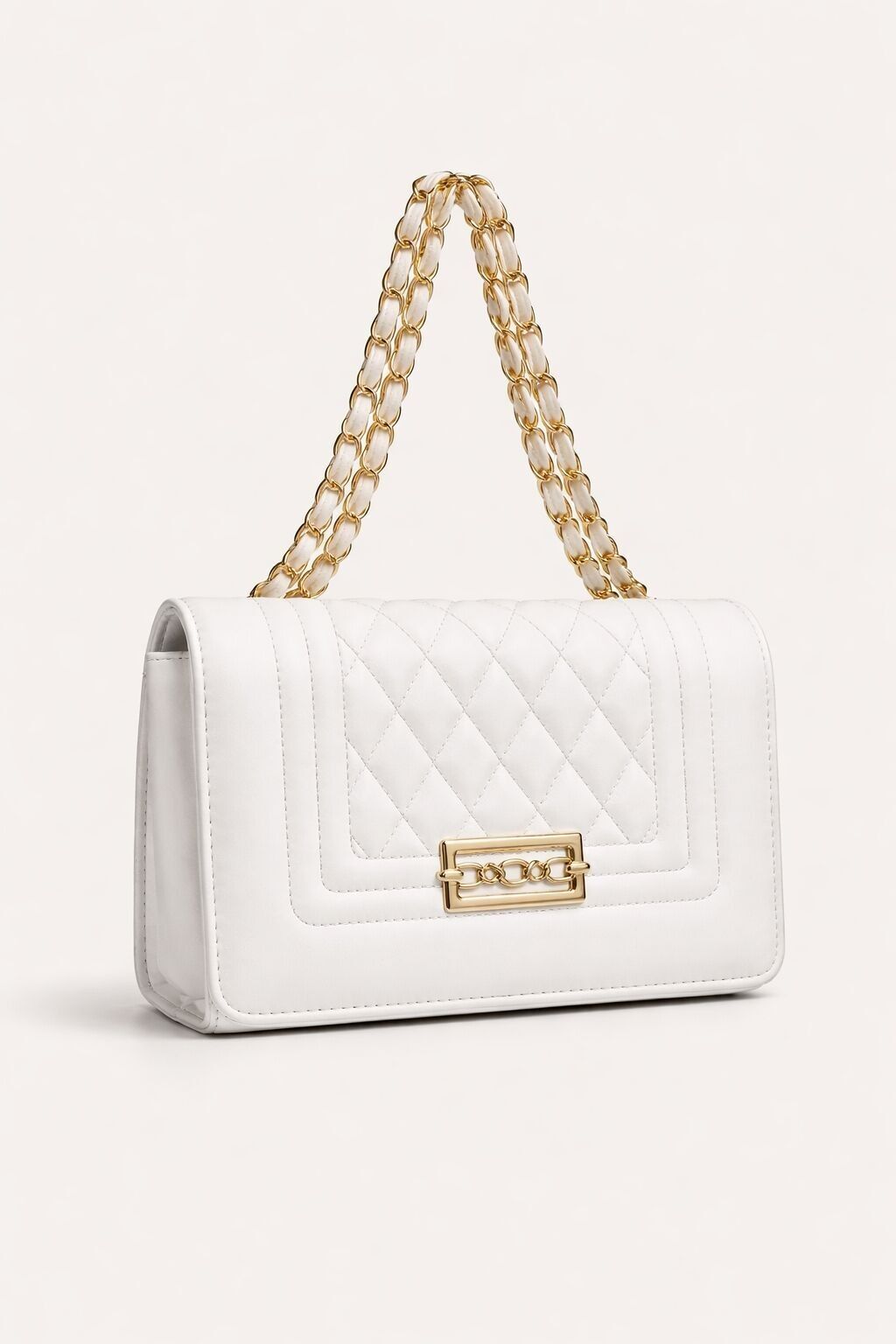 White Mihella elegant quilted bags for women