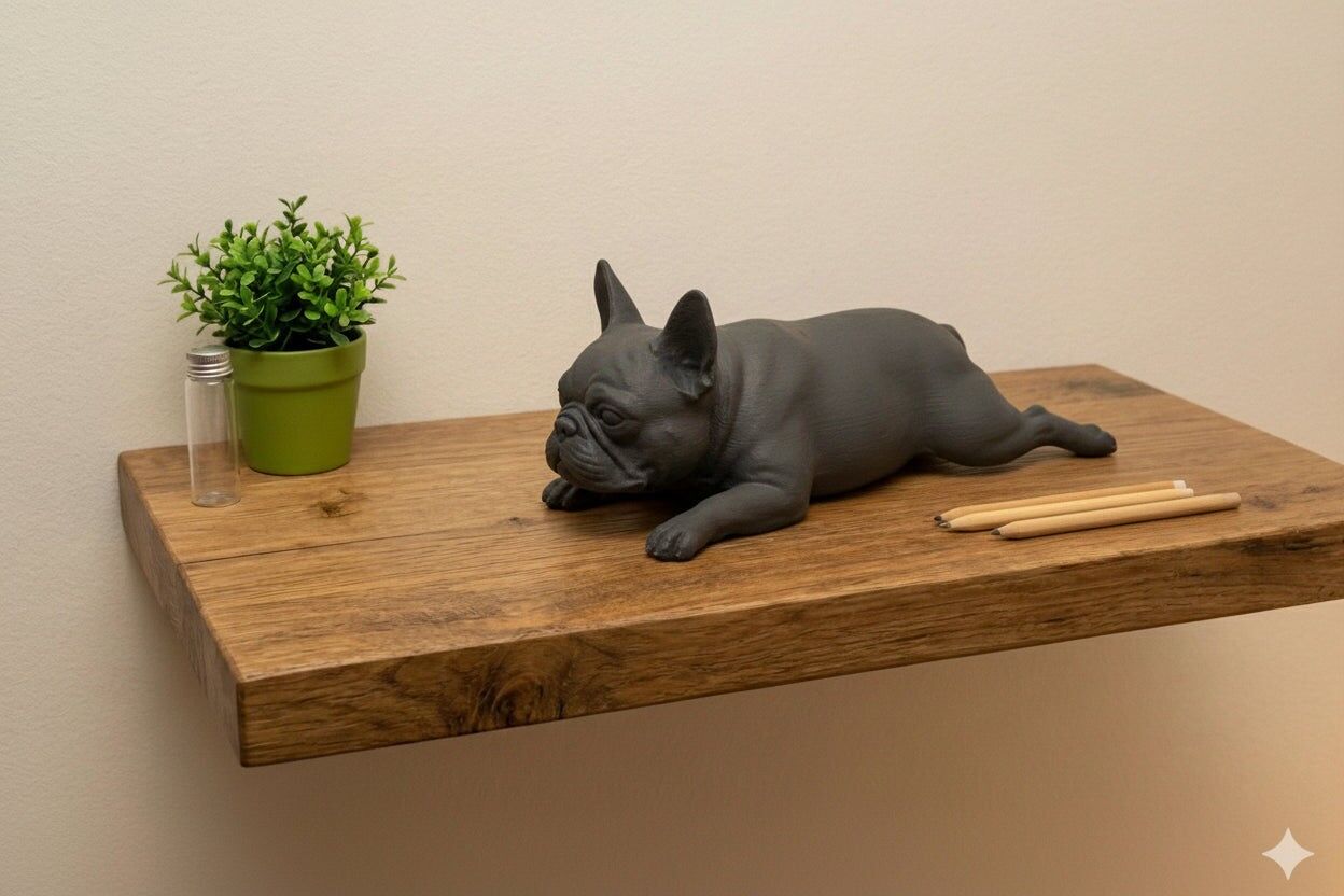 "Bread Loaf" Frenchie Sploot Statue – Cute 3D Printed Dog Figurine, Unique Gift